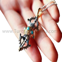 Retro Tibetan Buddhism Vajry Pestle Small Ornaments Key Chains Pendants Home Decorations Auspicious Craft