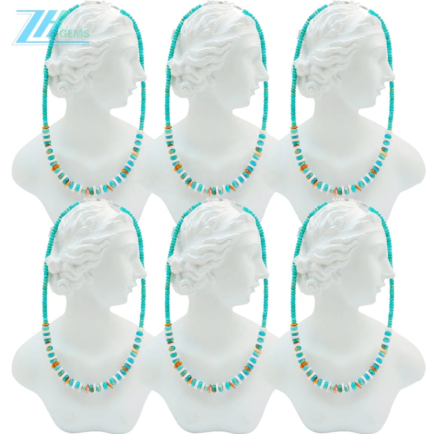 18.3g Natural Turquoise Pink Opal Necklace Smooth Beads Jewelry Handmade Gift As Surprising Summer Choice For Girlfriend