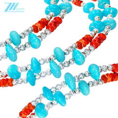 Fine Natural Red Spiny Oyster Turquoise Double Necklace High Quality Turquoise Natural Gemstone Jewelry Popular Models Hot Sale