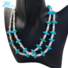 Necklace Natural Turquoise Necklace Pair With Delicate Natural Pearls And Turquoise Beautiful Jewelry Necklace Winter Gifts