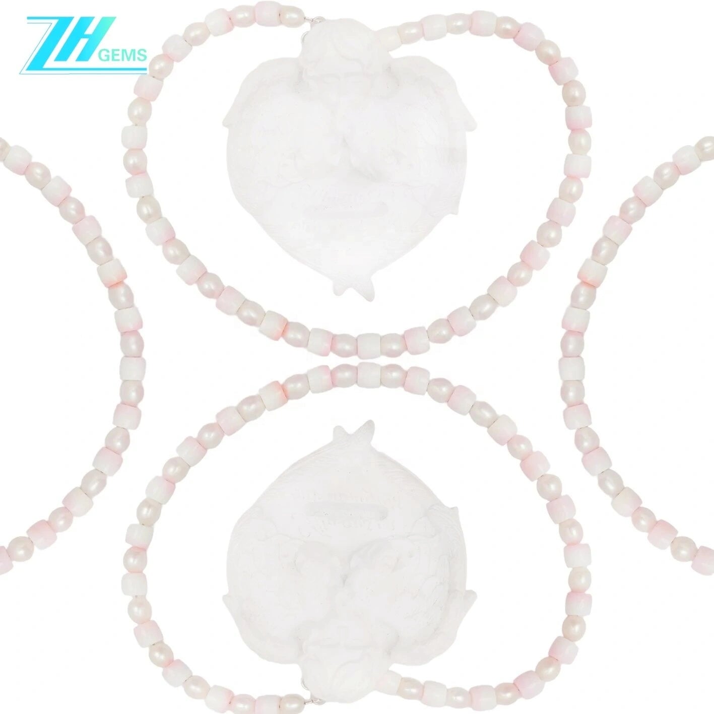 Natural Pearls Natural Pink Opal Drum Shape Necklace Jewelry Temperament Women's Design Pearl Necklace