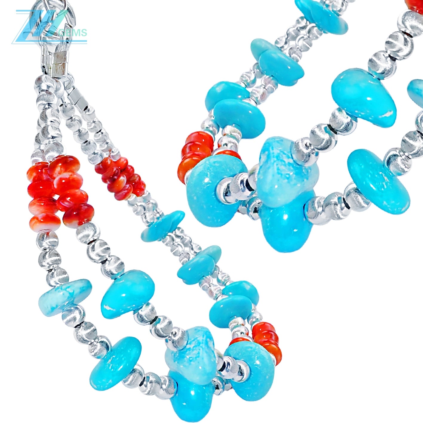 New Year's Gift Beautiful Natural Winter Turquoise Bracelet For Women Natural Rare Red Spiny Oyster And Turquoise Beautiful