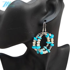 Turquoise Earrings S925 Silver And Natural Turquoise With Pearls High Quality Understated Luxury Hot Sellers