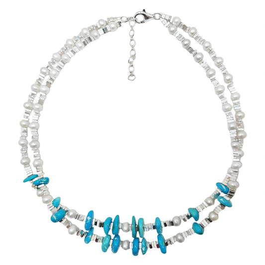 Necklace Gift Natural Turquoise Pearl With S925 Silver Fine Jewelry Fine Jewelry Gift Preferred Necklace Style