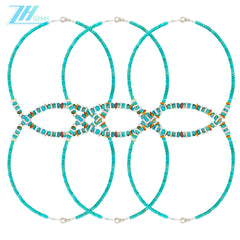 18.3g Natural Turquoise Pink Opal Necklace Smooth Beads Jewelry Handmade Gift As Surprising Summer Choice For Girlfriend