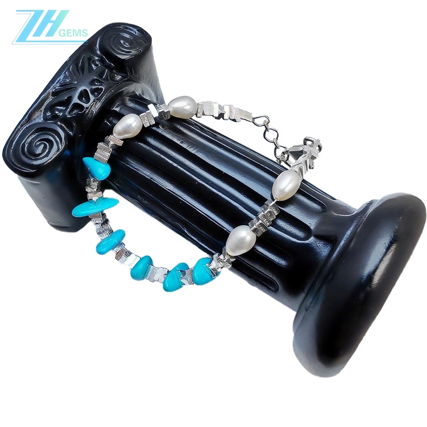 Turquoise Pearl Bracelet Fashion Women's Jewelry Versatile Multi-occasion Pearl Bracelet Silver Jewelry