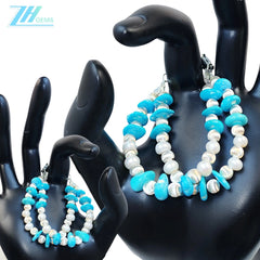 Turquoise Popular Jewelry S925 Silver And Natural Turquoise With Pearls High Quality Luxury Niche Style Bracelet Hot Sellers1