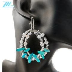 Pearl Earrings Turquoise Natural Earrings S925 Silver Women's Jewelry Best Selling Designer Custom Beauty Jewelry