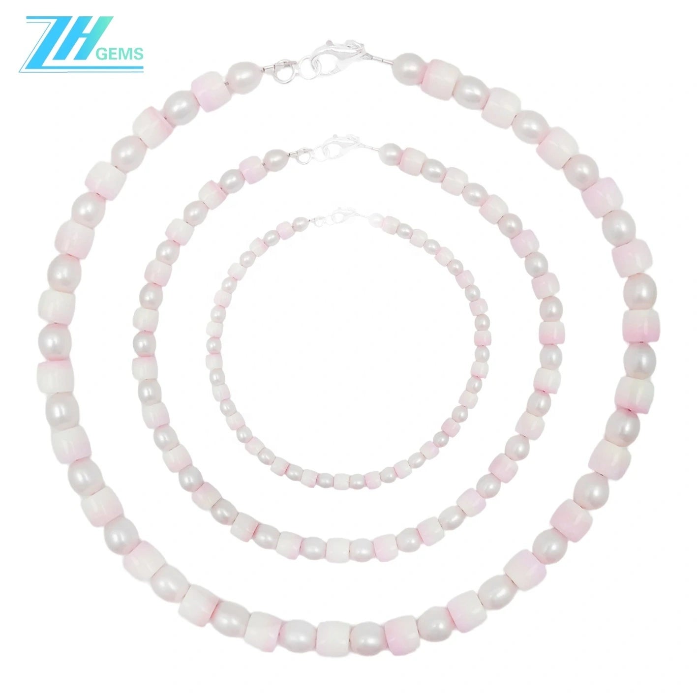 Natural Pearls Natural Pink Opal Drum Shape Necklace Jewelry Temperament Women's Design Pearl Necklace