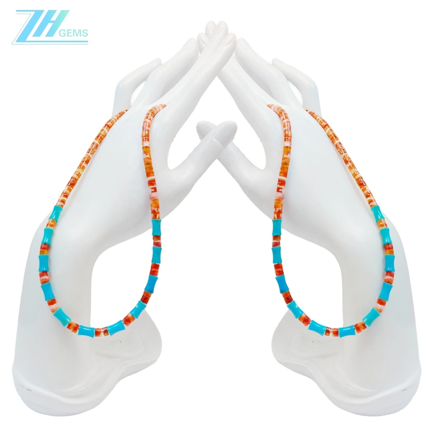 Natural Turquoise And Spiny Oyster 13.8g Necklace High Quality Loose Beads Making Necklace Jewelry