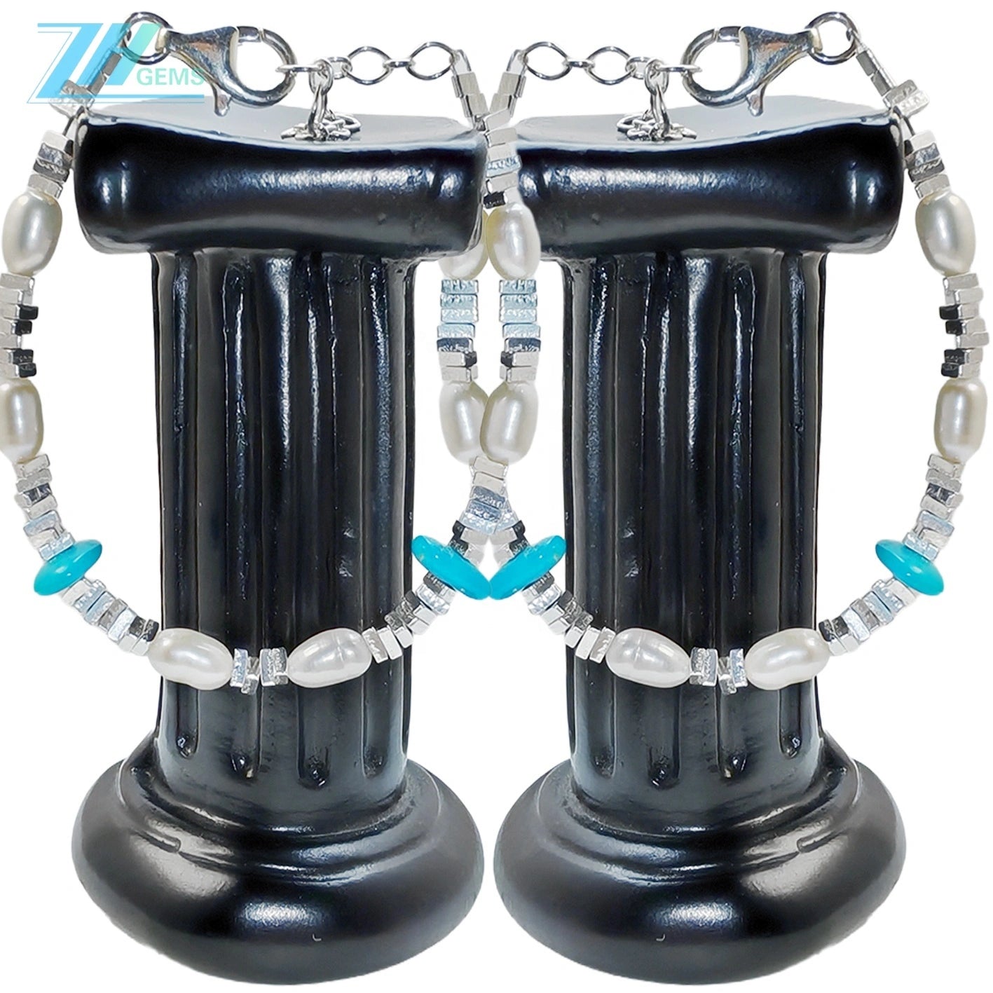 High Quality Natural Pearl & Turquoise Premium Women's Bracelet With Delicate S925 Silver Jewelry Handmade Jewelry