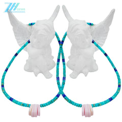 Natural Turquoise Pink Opal Lapis Lazuli 925 Sterling Silver Multi Stone Simple Atmosphere And Summer Choice