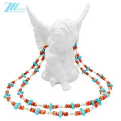 Precious Natural Jewelry Turquoise Red Spiny Oyster Necklace S925 Silver Necklace Triangle Silver As A Gift Handmade Jewelry