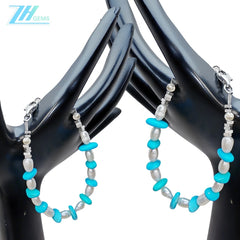 Turquoise Pearl Bracelet S925 Silver Fashion Women's Jewelry Designer Custom Natural Pearl Silver Beads Accessories2