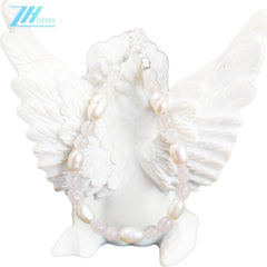 Rose Quartz Pearljewelry Making Handmade Bracelet Holiday Gift Simple Pearl Bracelet