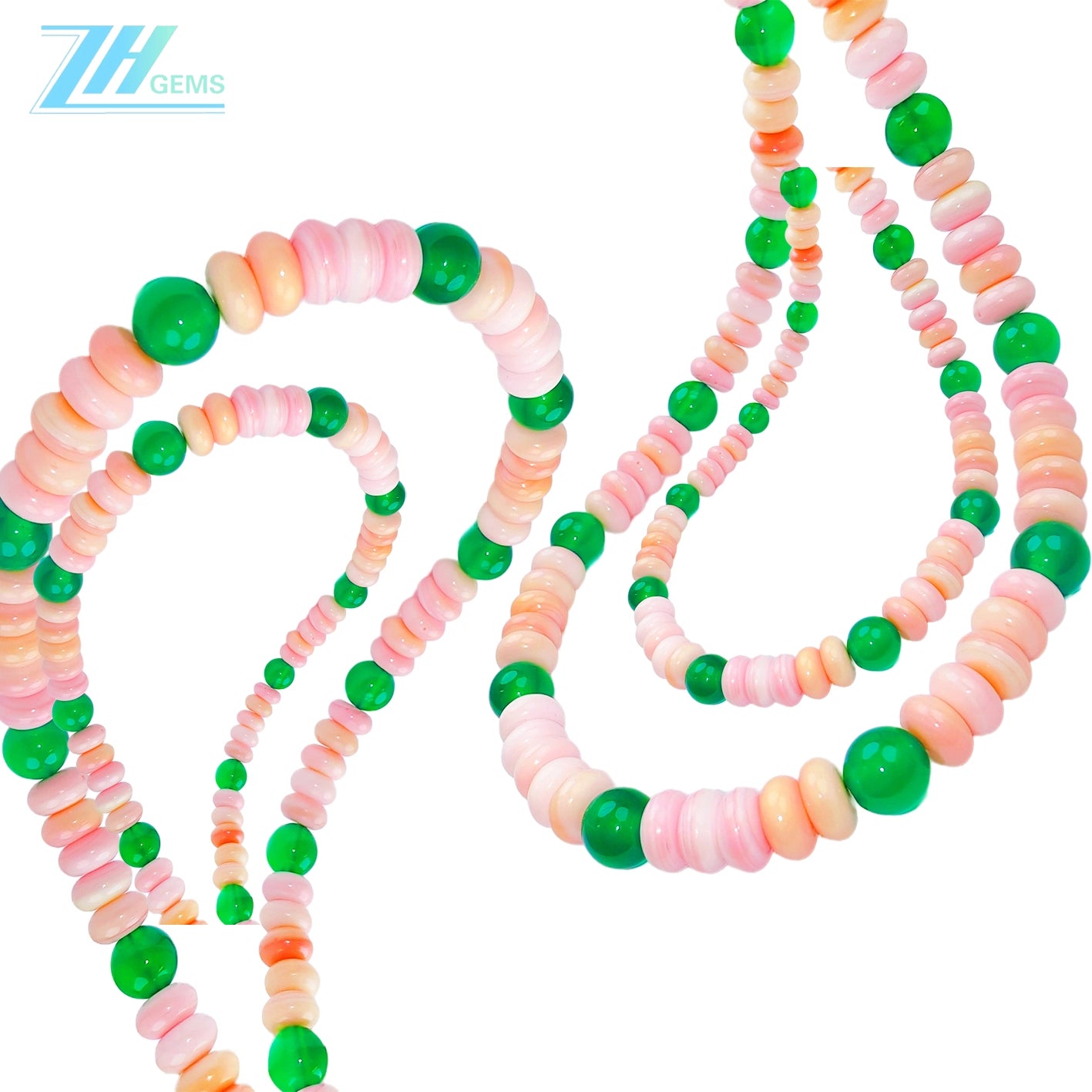 Pink Opal Necklace Roundel Beaded gemstone Jewelry For Women Birthstone Necklace Necklace For Women Smooth Round Beads