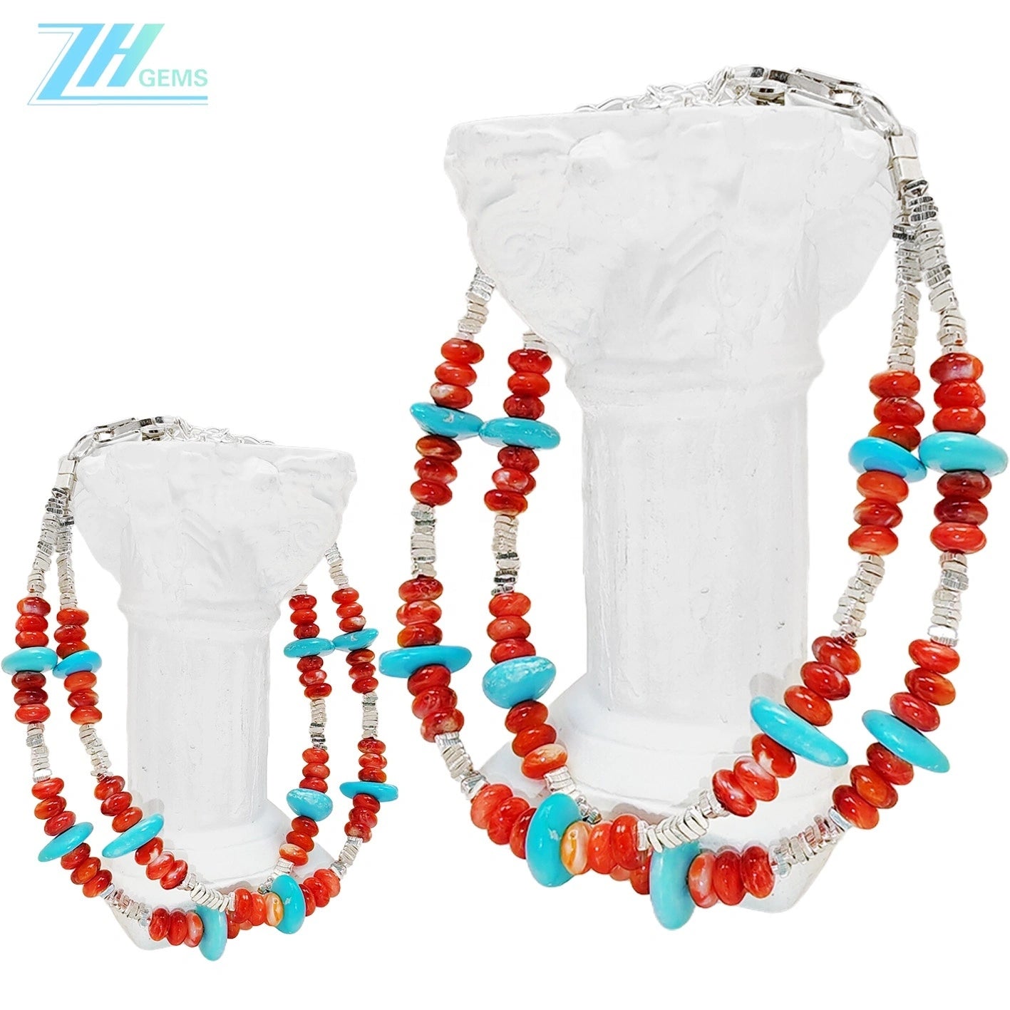 Winter Double Red Spiny Oyster Bracelet Turquoise Jewelry S925 Silver Beads Natural Natural Sterling Treatment Turquoise