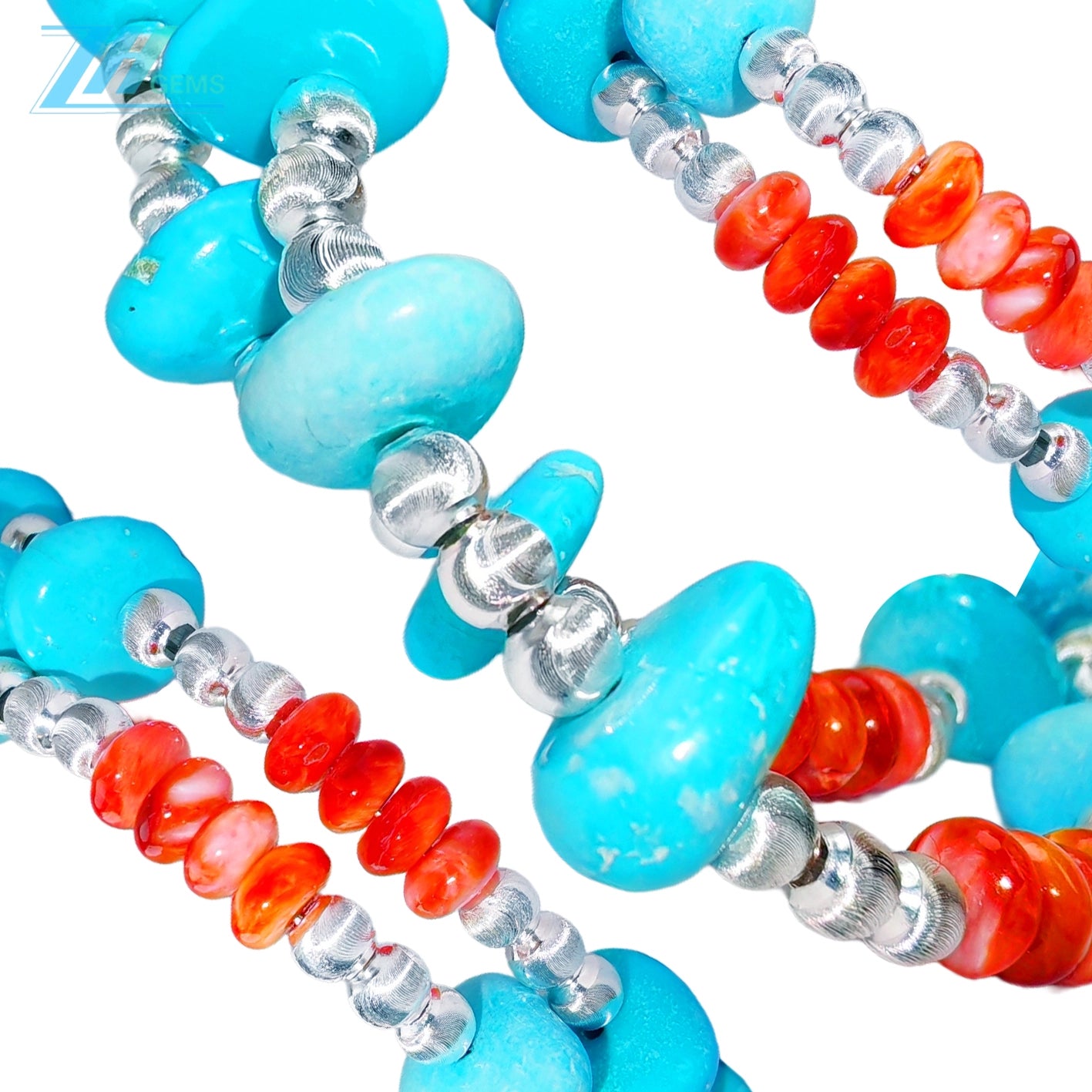 New Year's Gift Beautiful Natural Winter Turquoise Bracelet For Women Natural Rare Red Spiny Oyster And Turquoise Beautiful