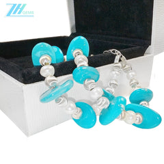 Winter Holiday Gifts Bracelet S925 Silver And Natural Pearl Turquoise Beautiful Bracelet Natural Jewelry Jewelry Design