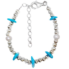 Winter Holiday Gifts S925 Silver & Natural Pearl Turquoise Pretty Goddess Jewelry Natural Jewelry Jewelry Design