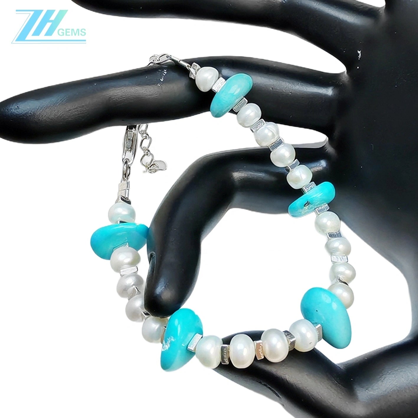 Natural Pearl Turquoise Delicate S925 Silver And Natural Gemstones For Beautiful Jewelry For Jewelry Making Fashion Design