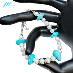 Natural Pearl Turquoise Delicate S925 Silver And Natural Gemstones For Beautiful Jewelry For Jewelry Making Fashion Design