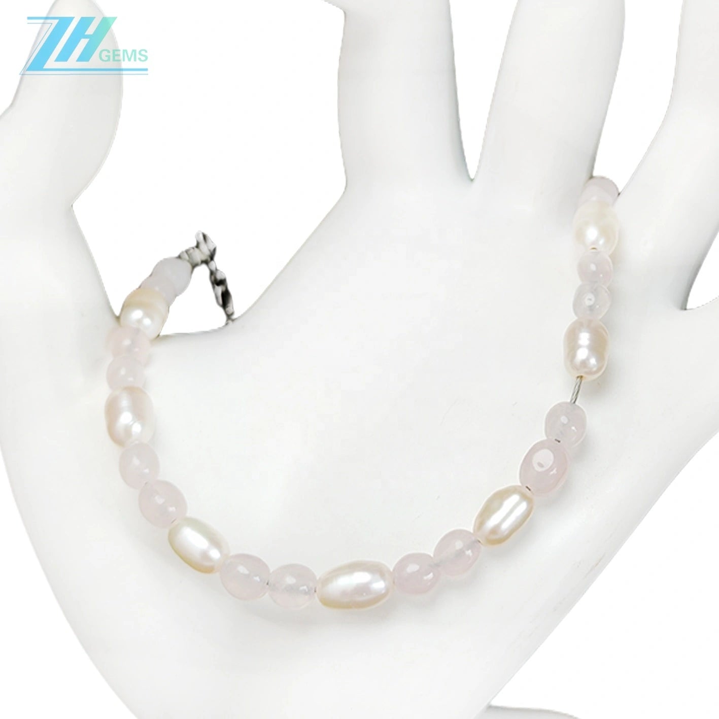 Rose Quartz Pearljewelry Making Handmade Bracelet Holiday Gift Simple Pearl Bracelet