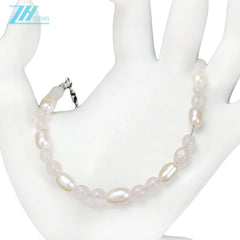 Rose Quartz Pearljewelry Making Handmade Bracelet Holiday Gift Simple Pearl Bracelet
