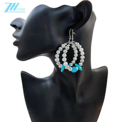 Handmade Natural Turquoise Earrings Women's Earrings Delicate Silver Jewelry Earrings Goddess Essentials Designer Custom