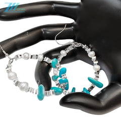 Pearl Earrings Turquoise Natural Earrings S925 Silver Women's Jewelry Best Selling Designer Custom Beauty Jewelry