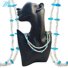 Goddess Essential Pearl Double Necklace Jewelry S 925 Silver Beads Natural Turquoise Silver Bracelet Jewelry