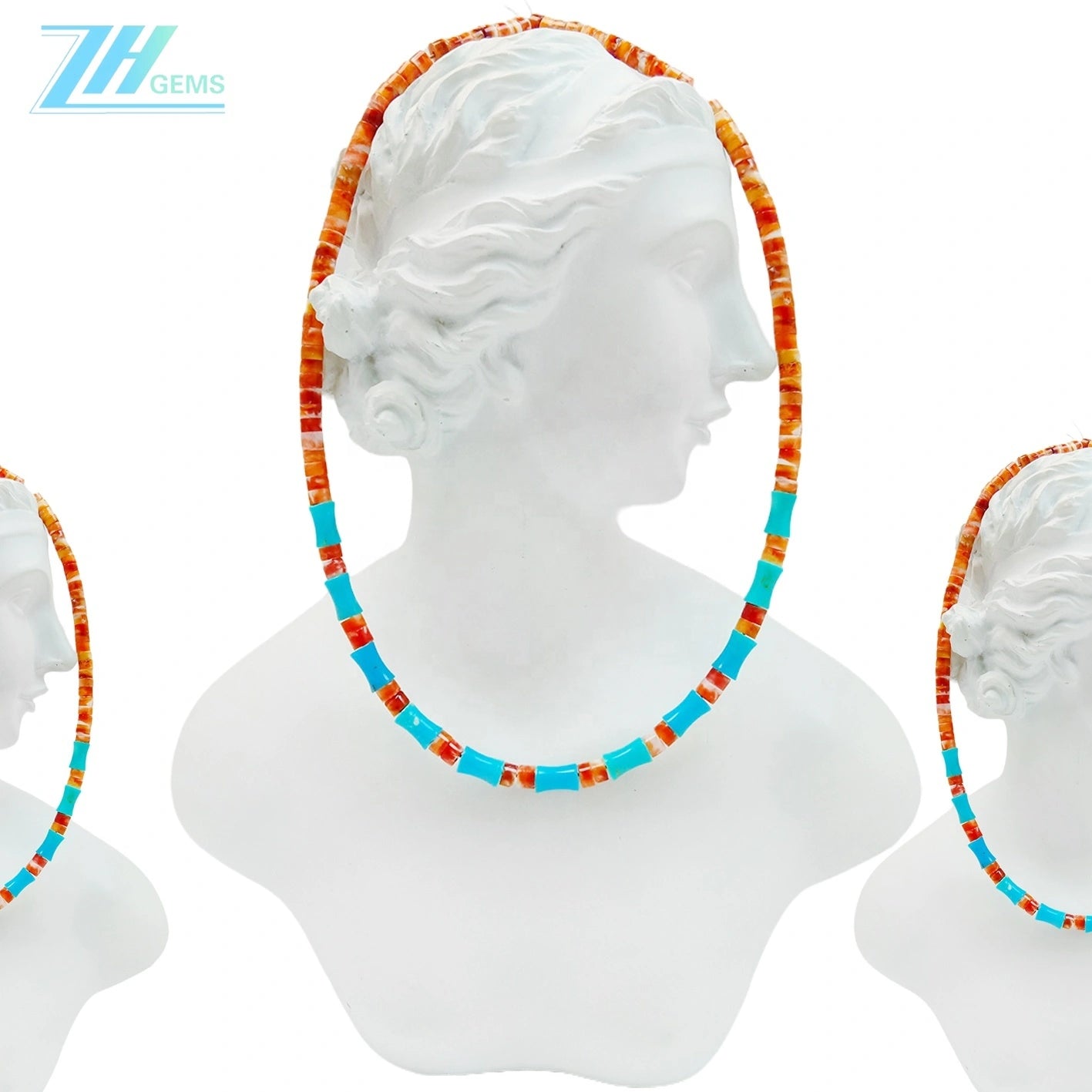 Natural Turquoise And Spiny Oyster 13.8g Necklace High Quality Loose Beads Making Necklace Jewelry