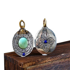 Classical Chinese zodiac and natural Turquoise pendant gemstone