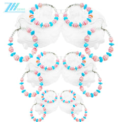 Natural High Quality Natural Sterling Treatment Turquoise Earrings With Pink Pink Opal Handmade Original