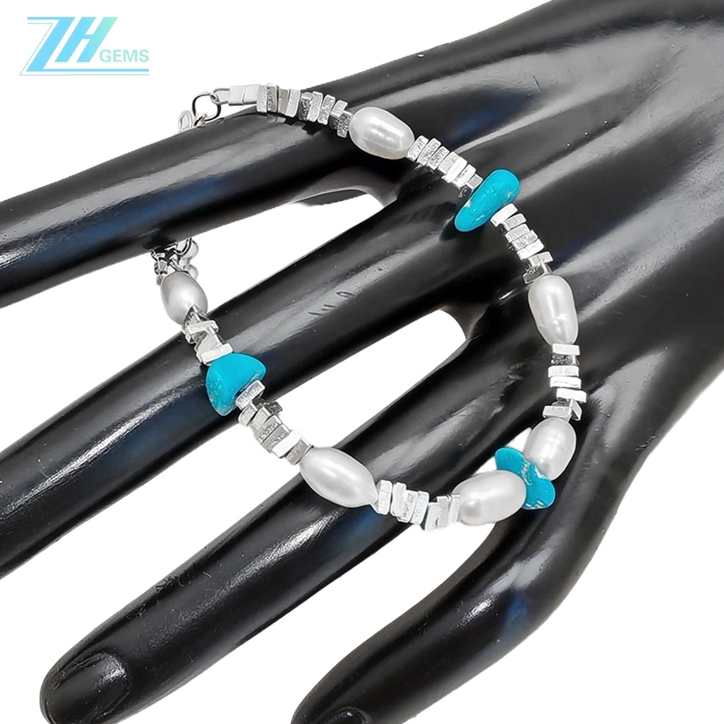 Triangle Silver Pearl Bracelet S925 Silver Fashion Women's Jewelry Designer Custom Natural Pearl Simplicity