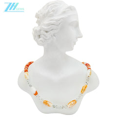 Pink Opal Spiny Oyster And Black Rutilated Quartz 16inch 25.8gram Elegant Summer Choice Present For Lover Mom Family