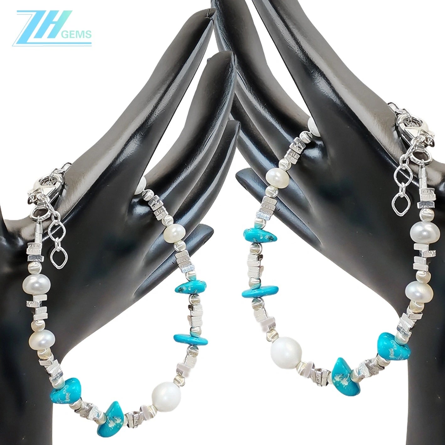 Simple Beautiful Pearl Bracelet And Natural Turquoise Hot Sellingsimple Atmosphere Jewelry And Generous Modern Style
