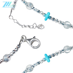 Silver Bead Collar The Perfect Combination Of Natural Turquoise And Silver Is The Best Choice For Family