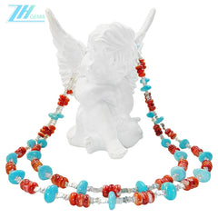 Orange Spiny Oyster Layer High Quality Natural Turquoise Necklace Turquoise Necklace High Women's Jewelry With Delicate