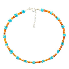 Orange Spiny Oyster High Quality Natural Turquoise Necklace Turquoise Necklace High Women's Jewelry With Delicate S925 Silver