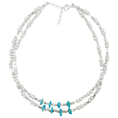 High Quality Pearl Necklace For Women Turquoise With S925 Silver Delicate Jewelry Custom Design Modern Style Jewelry