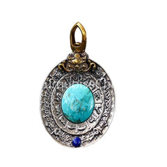 Classical Chinese zodiac and natural Turquoise pendant gemstone