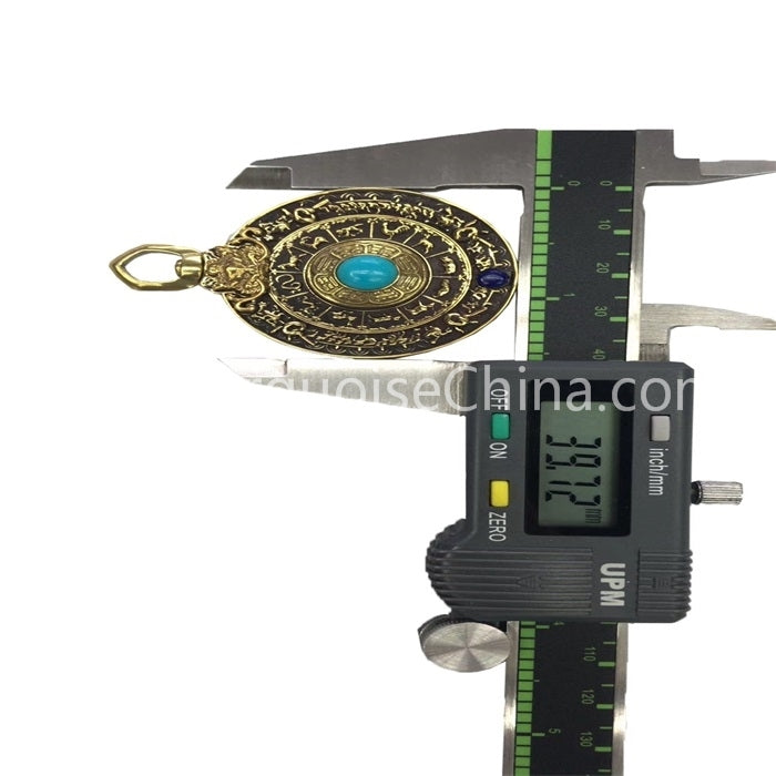Chinese zodiac sign and natural Turquoise pendant gemstone