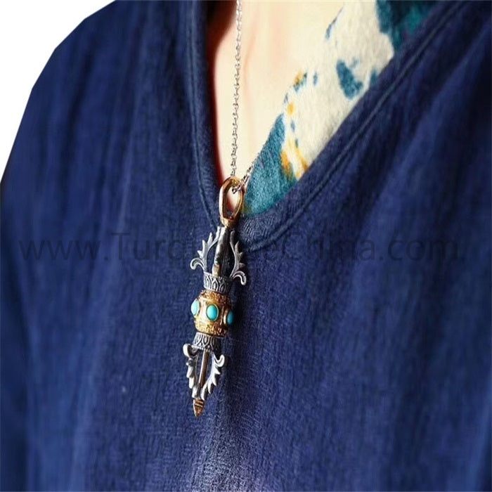 Retro Tibetan Buddhism Vajry Pestle Small Ornaments Key Chains Pendants Home Decorations Auspicious Craft