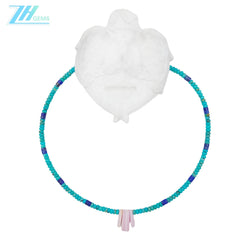 Natural Turquoise Pink Opal Lapis Lazuli 925 Sterling Silver Multi Stone Simple Atmosphere And Summer Choice