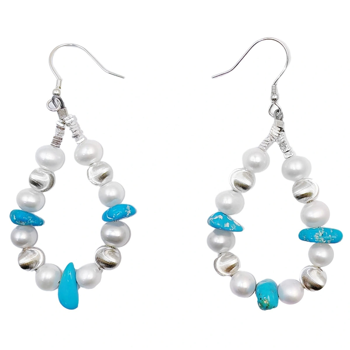 Boutique Earrings Gift S925 Silver & Natural Pearl Turquoise Beautiful Jewelry Natural Jewelry Jewelry Design