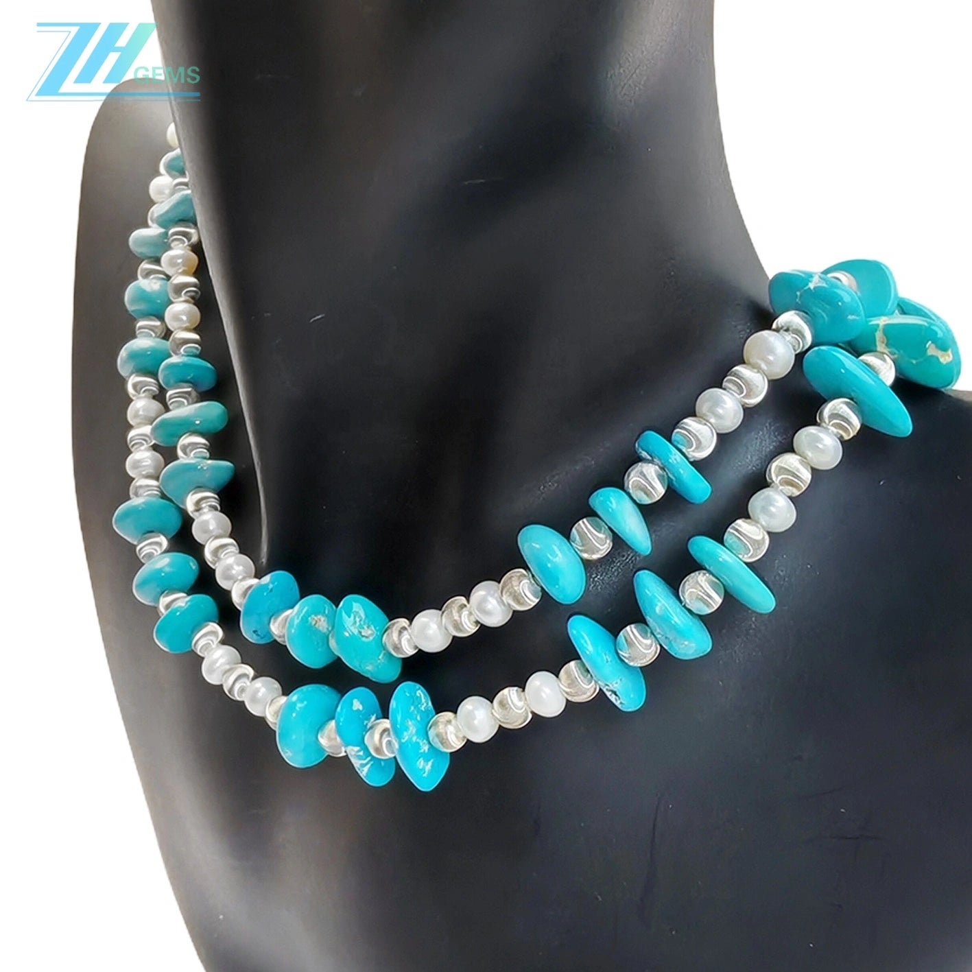 Turquoise Handmade Necklace Exquisite Natural Pearl Necklace Suitable For Multiple Occasions Turquoise Beaded Necklace