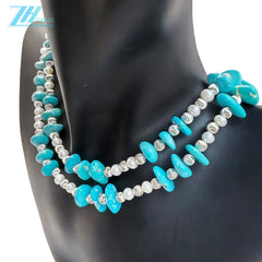 Turquoise Handmade Necklace Exquisite Natural Pearl Necklace Suitable For Multiple Occasions Turquoise Beaded Necklace