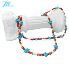 Christmas Winter Natural Red Spiny Oyster Necklace High Quality Turquoise Natural Gemstone Jewelry Fashion Women's Jewelry
