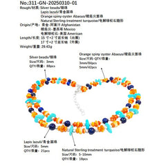 Double Layer Necklace Features Sterling Treatment Turquoise And Lapis Lazuli Strung By S925 Faceted Silver Beads